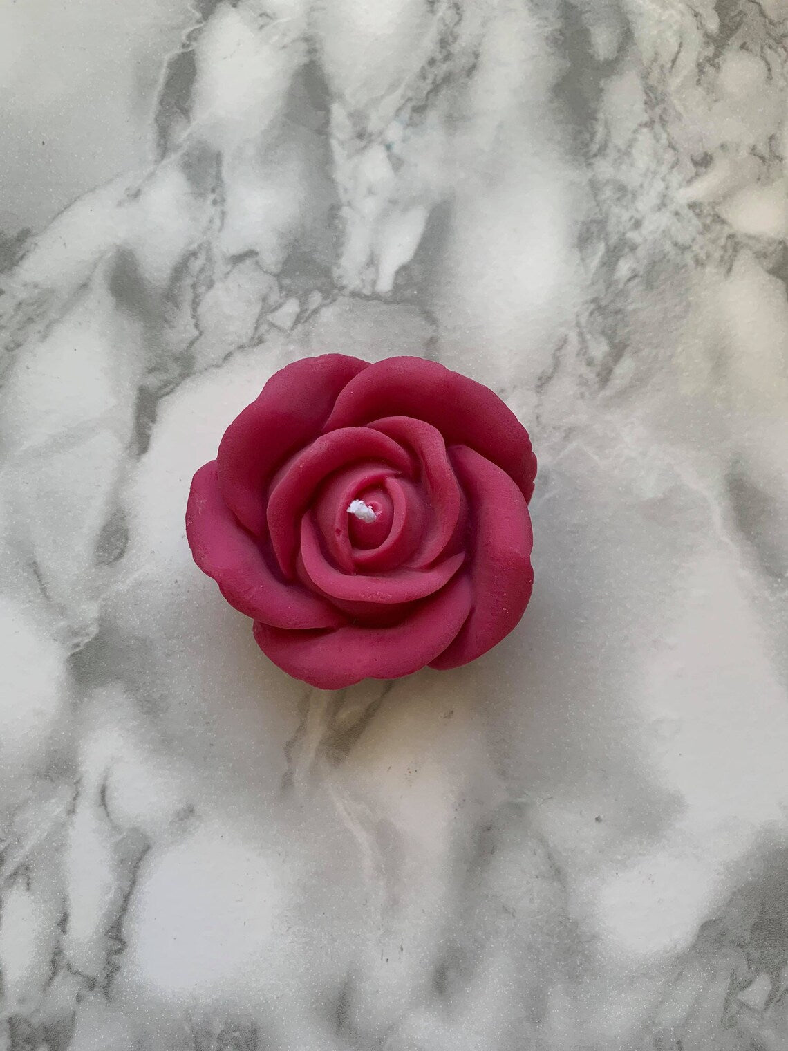 Handcrafted Rose Shaped Candles, Set of 5, Red