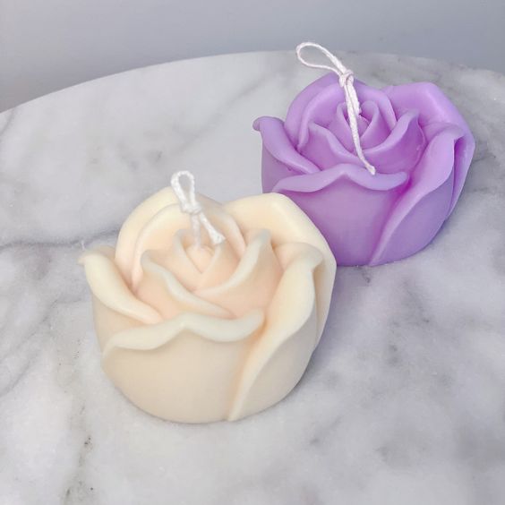 Rose Flower Set of 5 Mini candles