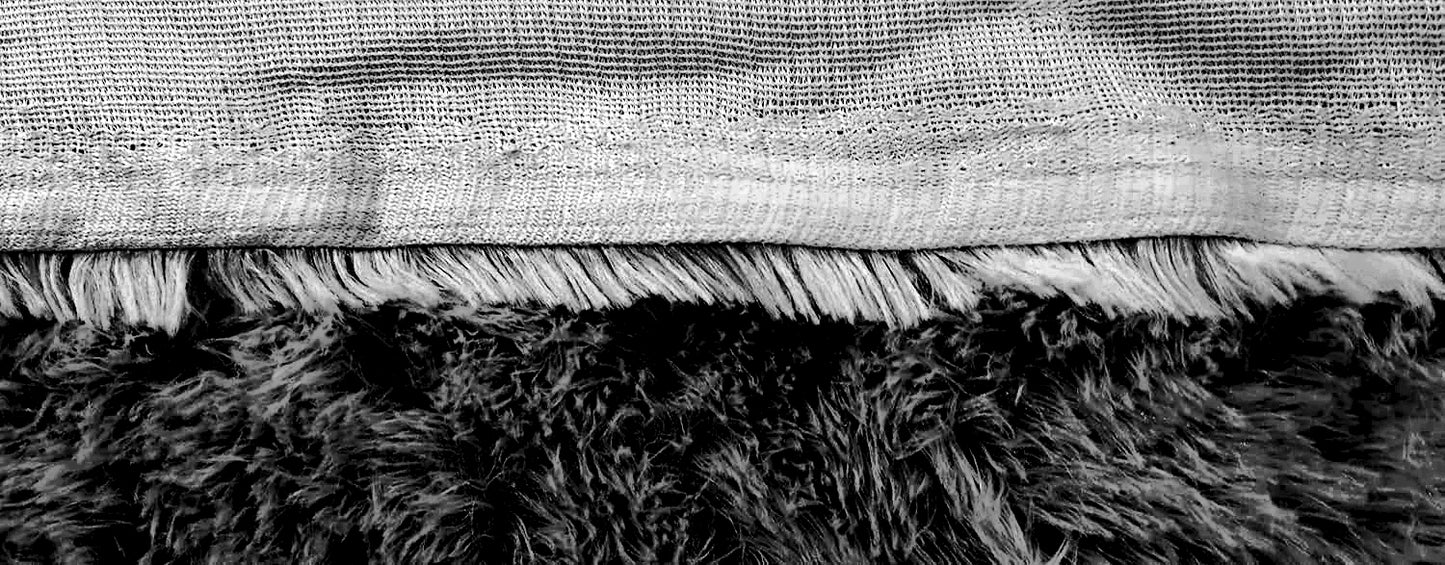 Black Fur Fabric - 1 Meter