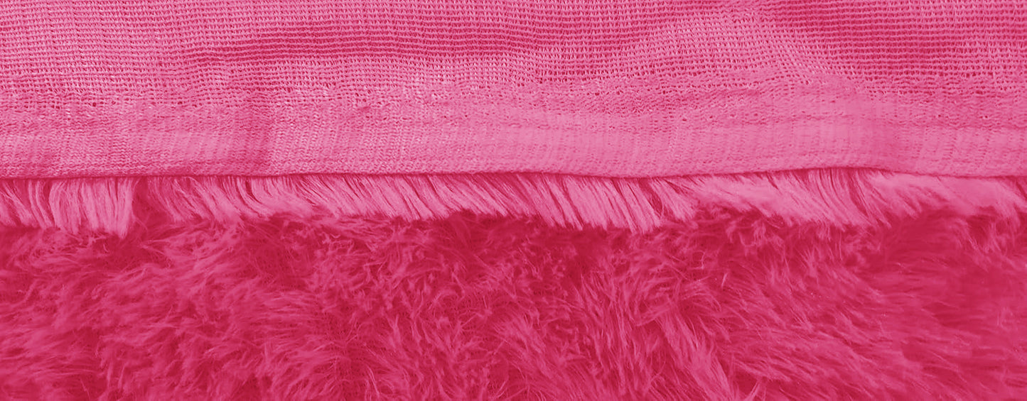 Dark Pink Fur Fabric 3 feet x 5 feet
