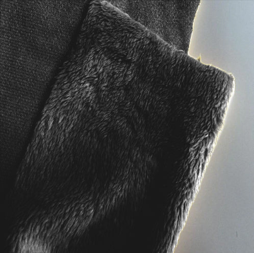 Black Fur Fabric - 1 Meter