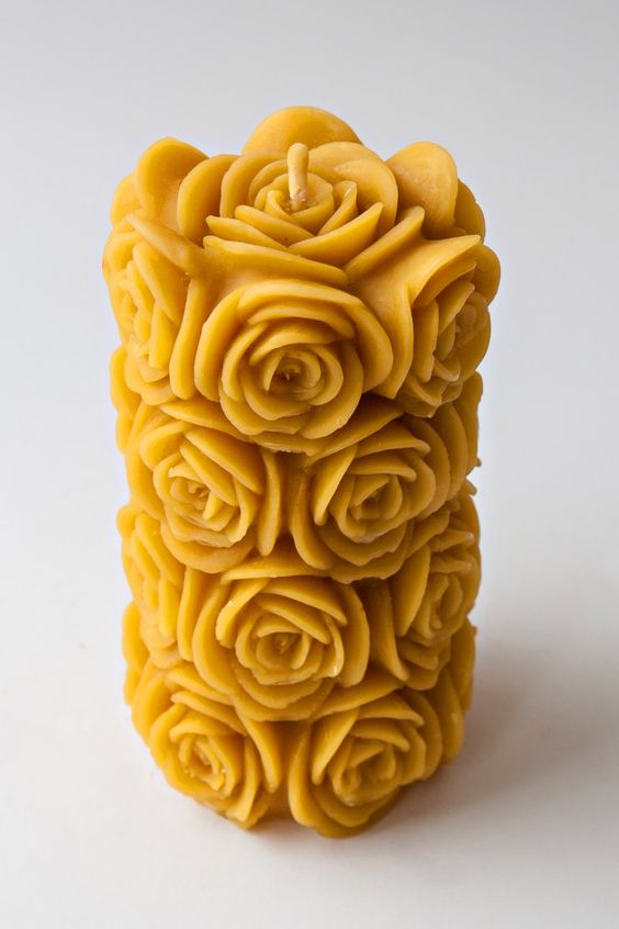 PICKKART Set of 2 Rose Pillar Scented Candle - Love Candle Set - Candle Gift Set