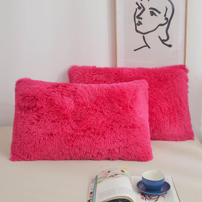 Bed Pillow- Dark Pink Set of 2 (18x12 Inches)