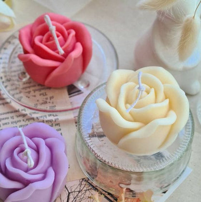 Rose Flower Set of 5 Mini candles