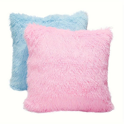 Fur Cushion Covers, Set of 3 - 16x16 Inches