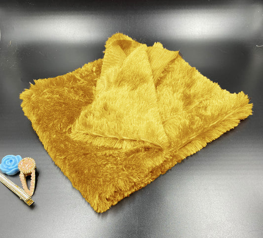 Fur Fabric Gold Mustard color 1 meter