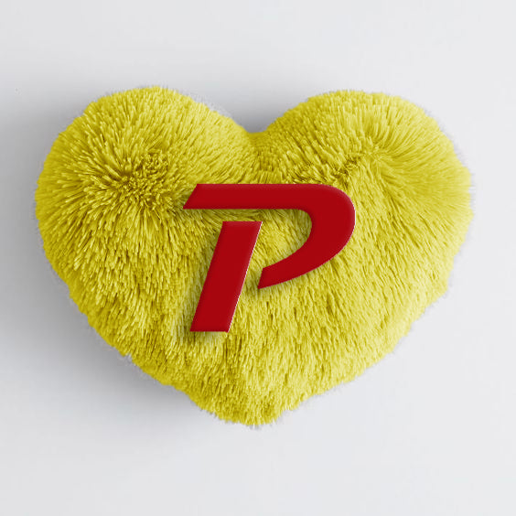 Small Heart Shape P Letter Pillow