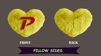 Small Heart Shape P Letter Pillow