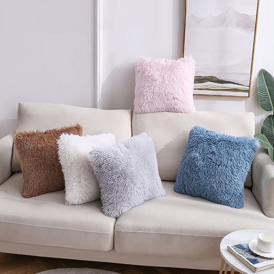 Fur Cushion Covers Pack of 5 - 16x16 Inches