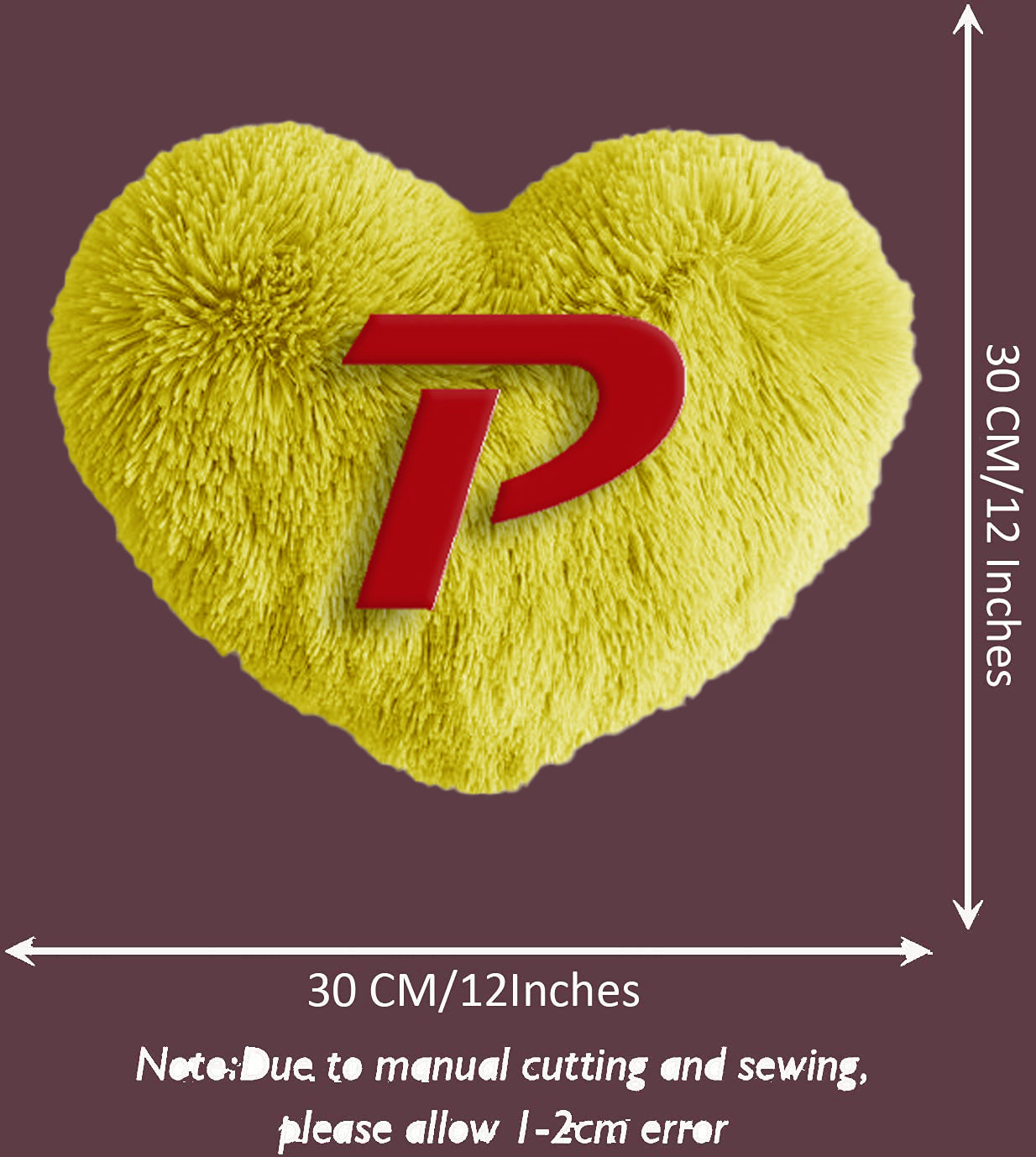 Small Heart Shape P Letter Pillow