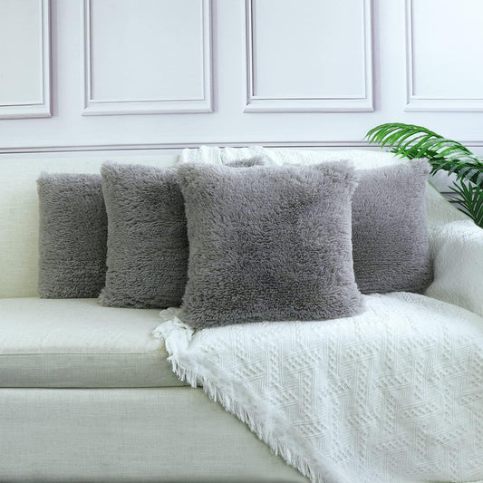 Grey Cushion Case Set of 4 - 40 cm x 40 cm