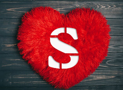 Heart Cushion S letter - Red
