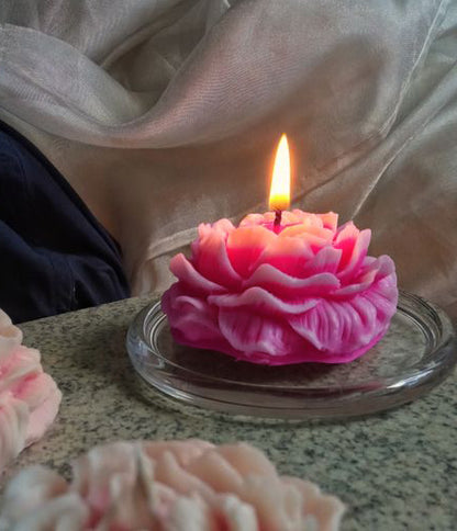 Decorative Pink Flower Candle on , 5 cm Diameter