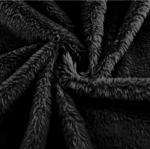 Black Fur Fabric - 1 Meter