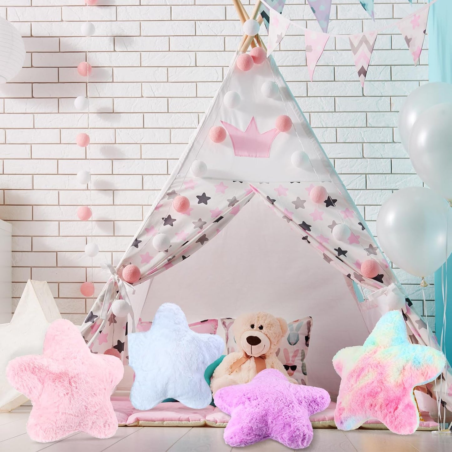 Set of 4 Stuffed Star Shape Cushion for Pillow