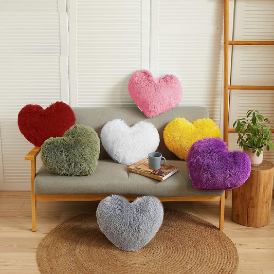 Small Plush Heart Pillow Set of 7